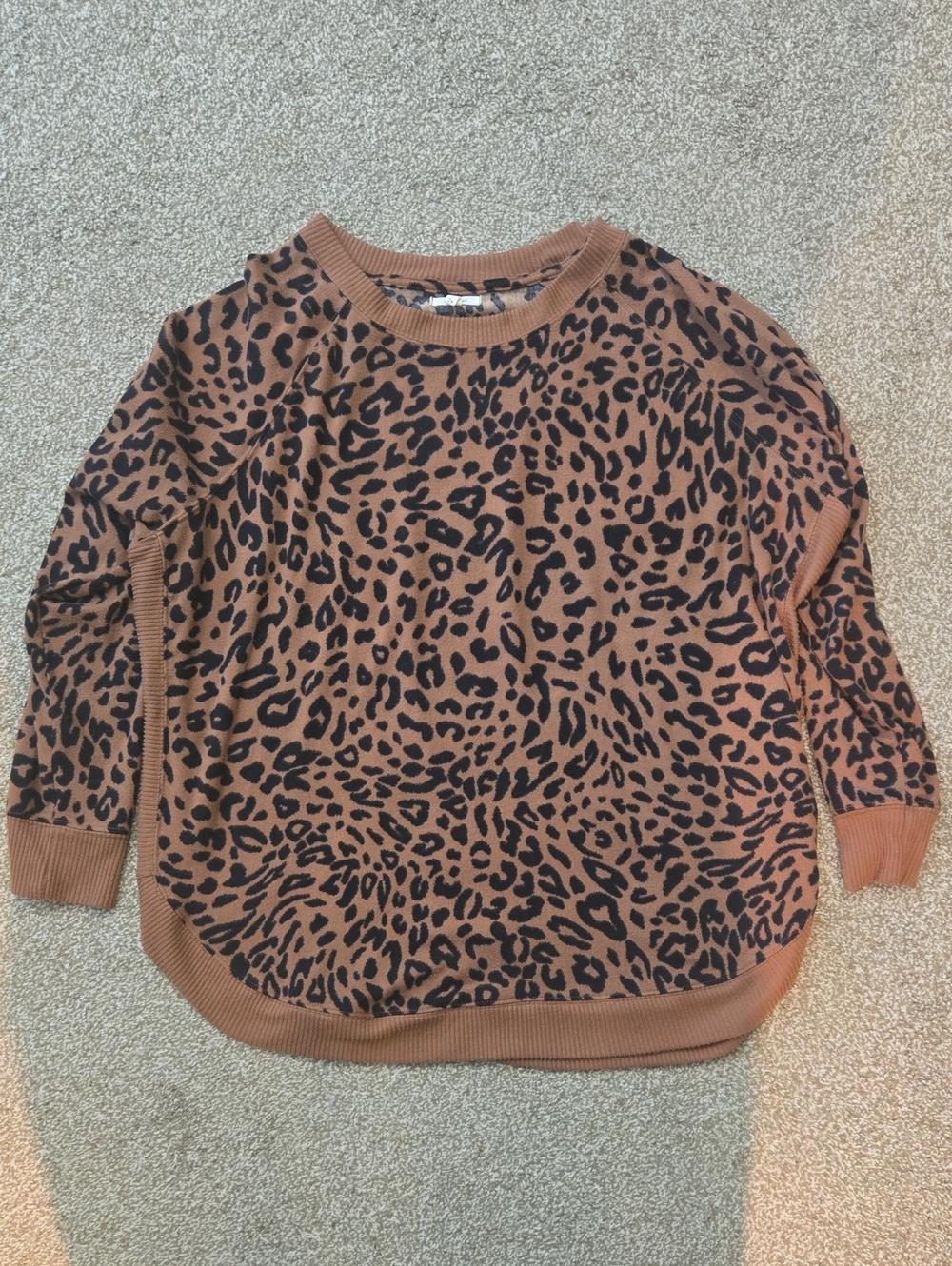 Women's Leopard Print Sweater - Brown